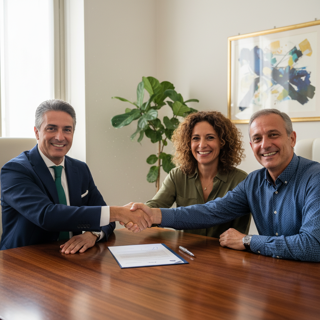 Agenzia immobiliare che firma un nuovo incarico con i clienti